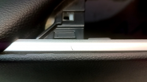 Front left door panel for Toyota Rav4 19-24 black, black leather armrest, black plastic insert, chrome molding, scratches