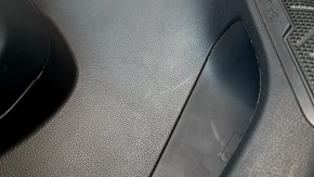 Front left door panel for Toyota Rav4 19-24 black, black leather armrest, black plastic insert, chrome molding, scratches