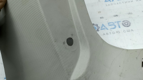 Left rear pillar trim panel behind the window for a 11-13 Dodge Journey, 3-row seats, gray, no cap, dry-cleanable, scratches