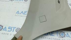 Left rear pillar trim panel behind the window for a 11-13 Dodge Journey, 3-row seat, gray, dry-cleanable, scratches