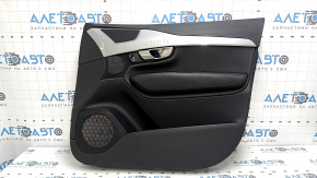 Door trim card front right Volvo XC90 16-22 leather black, gray insert, bumps on insert, scratches