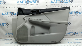 Front right door trim panel for Toyota Camry v50 12-14 USA, gray with gray leather insert, gray leather armrest