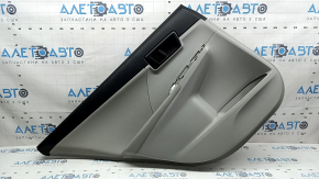 Rear left door panel for Toyota Camry v50 12-14 USA, gray with gray leather insert, gray leather armrest, scratches, dry cleanable