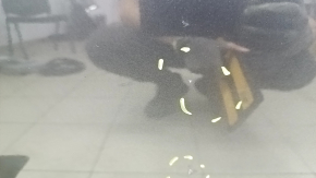 The door is bare, rear right, Toyota Camry v50 12-14, red 3R3, dented, bumped