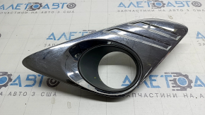 Left fog light frame for Toyota Camry V50 12-14 USA XLE, chrome, sand, and bumps