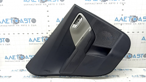 Door trim panel, rear left, Kia Niro 17-22 HEV, PHEV, black, matte gray insert, rubber armrest, with handle and window lift control, scratches