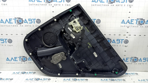 Door trim panel, rear left, Kia Niro 17-22 HEV, PHEV, black, matte gray insert, rubber armrest, with handle and window lift control, scratches