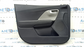 Front left door panel for Kia Niro 17-22 HEV, PHEV, black, matte gray insert, rubber armrest, scuffs, scratches