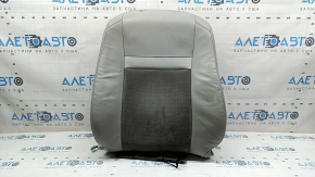 Driver's seat back upholstery for Toyota Camry v50 12-14 USA, XLE, gray leather, dark gray Alcantara insert, heated, dry-cleanable, cracked leather