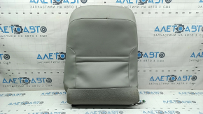Driver's seat back upholstery for Toyota Camry v50 12-14 USA, XLE, gray leather, dark gray Alcantara insert, heated, dry-cleanable, cracked leather