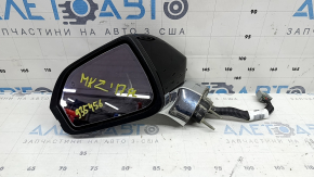 Left side mirror assembly for Lincoln MKZ 17-20, 16 pins, turn signal, heated, projection, auto-folding, auto-dimming, BSM, black, chrome, sand, scratches