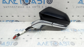 Left side mirror assembly for Lincoln MKZ 17-20, 16 pins, turn signal, heated, projection, auto-folding, auto-dimming, BSM, black, chrome, sand, scratches