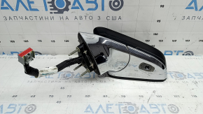 Left side mirror assembly for Lincoln MKZ 17-20, 16 pins, turn signal, heated, projection, auto-folding, auto-dimming, BSM, black, chrome, sand, scratches