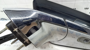 Left side mirror assembly for Lincoln MKZ 17-20, 16 pins, turn signal, heated, projection, auto-folding, auto-dimming, BSM, black, chrome, sand, scratches