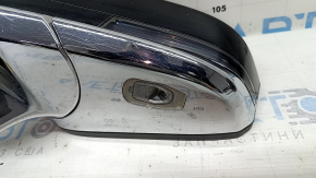 Left side mirror assembly for Lincoln MKZ 17-20, 16 pins, turn signal, heated, projection, auto-folding, auto-dimming, BSM, black, chrome, sand, scratches