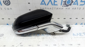 Right side mirror assembly for Lincoln MKZ 17-20, 14 pins, turn signal, heated, projection, auto-folding, black, chrome, scratches