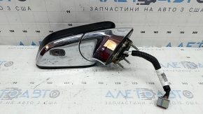 Right side mirror assembly for Lincoln MKZ 17-20, 14 pins, turn signal, heated, projection, auto-folding, black, chrome, scratches