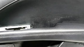 Door trim, rear right card, Lincoln MKZ 17-20, black with black leather insert, black leather armrest, glossy brown wood insert, under the tweeter, with backlight, with handle, scratches, tears,