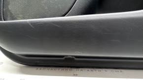Lincoln MKZ 17-20 front right door panel, black with black leather insert, black leather armrest, glossy brown wood insert, with Revel tweeter, illuminated, with handle, worn, tear, dry cleanable