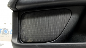 Lincoln MKZ 17-20 front right door panel, black with black leather insert, black leather armrest, glossy brown wood insert, with Revel tweeter, illuminated, with handle, worn, tear, dry cleanable