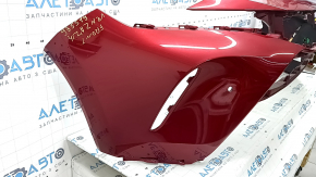 Front bumper, bare, 2021 Toyota Venza, Limited, XLE, red, broken, missing fragment, scratches, with parking sensors