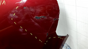 Front bumper, bare, 2021 Toyota Venza, Limited, XLE, red, broken, missing fragment, scratches, with parking sensors