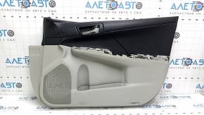 Door trim card front right Toyota Camry v50 12-14 usa gray with black insert leather, armrest gray leather, scuffs used