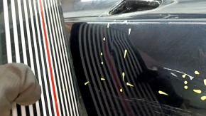 The door is bare, front right, Lincoln MKZ 13-20, black, UM, dents, bumps