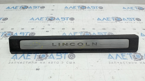Lincoln MKZ 17-20 front right door sill plate, chrome with backlight, black, scratches, dents