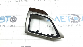 Left front panel trim for a 1920 Lincoln MKZ, gray, brown wood grain, scratches