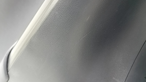 Door trim panel, rear left, Toyota Venza 21-22 XLE, Limited, black leather with gray stitching, dark gray trim, with handle, scratches, abrasions, broken fastener