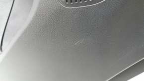Door trim panel, rear left, Toyota Venza 21-22 XLE, Limited, black leather with gray stitching, dark gray trim, with handle, scratches, abrasions, broken fastener