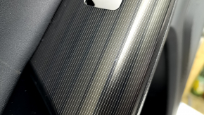 Door trim panel, rear left, Toyota Venza 21-22 XLE, Limited, black leather with gray stitching, dark gray trim, with handle, scratches, abrasions, broken fastener