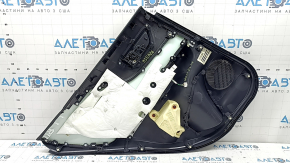 Door trim panel, rear right, Toyota Venza 21-22 XLE, Limited, black leather with gray stitching, dark gray trim, with handle, scratches, abrasions