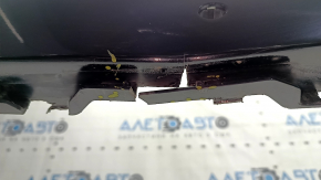 Lincoln MKZ 17-20 rear bumper, bare upper part, for 6 parking sensors, black UM, dented, cracks, scuffed, broken mount