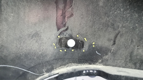 Lincoln MKZ 17-20 rear bumper, bare upper part, for 6 parking sensors, black UM, dented, cracks, scuffed, broken mount