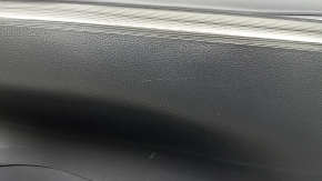 Door trim panel, front right, Toyota Venza 2020 XLE, Limited, black leather with gray stitching, dark gray trim with chrome molding, with handle, scratches, needs cleaning