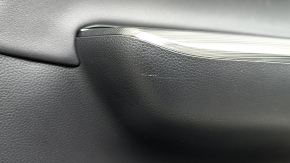 Door trim panel, front right, Toyota Venza 2020 XLE, Limited, black leather with gray stitching, dark gray trim with chrome molding, with handle, scratches, needs cleaning