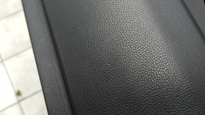 Door trim panel, front right, Toyota Venza 2020 XLE, Limited, black leather with gray stitching, dark gray trim with chrome molding, with handle, scratches, needs cleaning