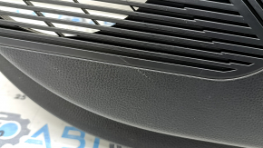 Door trim panel, front right, Toyota Venza 2020 XLE, Limited, black leather with gray stitching, dark gray trim with chrome molding, with handle, scratches, needs cleaning