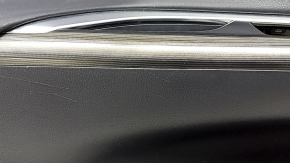 Door trim, front left, Toyota Venza 21-22 XLE, Limited, black leather with gray stitching, with memory seats, dark gray trim, with handle, scratches, whitened plastic