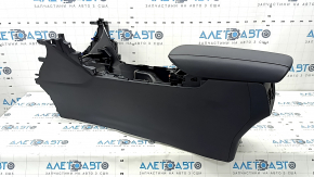 Toyota Venza 21-24 black center console armrest, black leather armrest with gray stitching, scratches, needs cleaning
