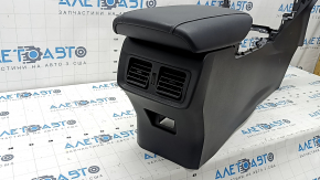Toyota Venza 21-24 black center console armrest, black leather armrest with gray stitching, scratches, needs cleaning