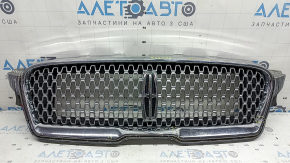 Lincoln MKZ 17-20 chrome radiator grille with emblem, chrome peeling, sand, broken