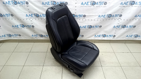 Lincoln MKZ 17-20 passenger seat without airbag, electric, heated, ventilated, black leather, cracks in the frame, dents, needs cleaning