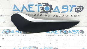 Left center console trim for Toyota Venza 21-24, black leather, stitched