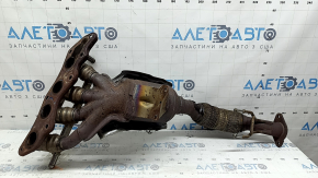 Exhaust manifold with catalytic converter for Lincoln MKZ 17-20 hybrid, with protection, torn mesh, rusty