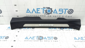 Illuminated front left door sill plate for Toyota Venza 21-24, black, scratches
