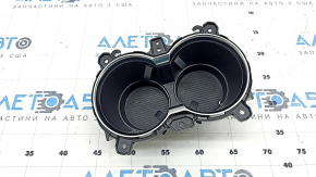 Cup holders for the front center console of Toyota Venza 21-24, black with chrome, worn