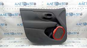 Jeep Renegade 19-23 TRH front left door panel, black with black insert, black leather armrest, red speaker cover, with handle cap, scratch